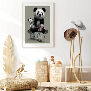 Affiche enfant petang  Affiche + cadre en bois - Chêne