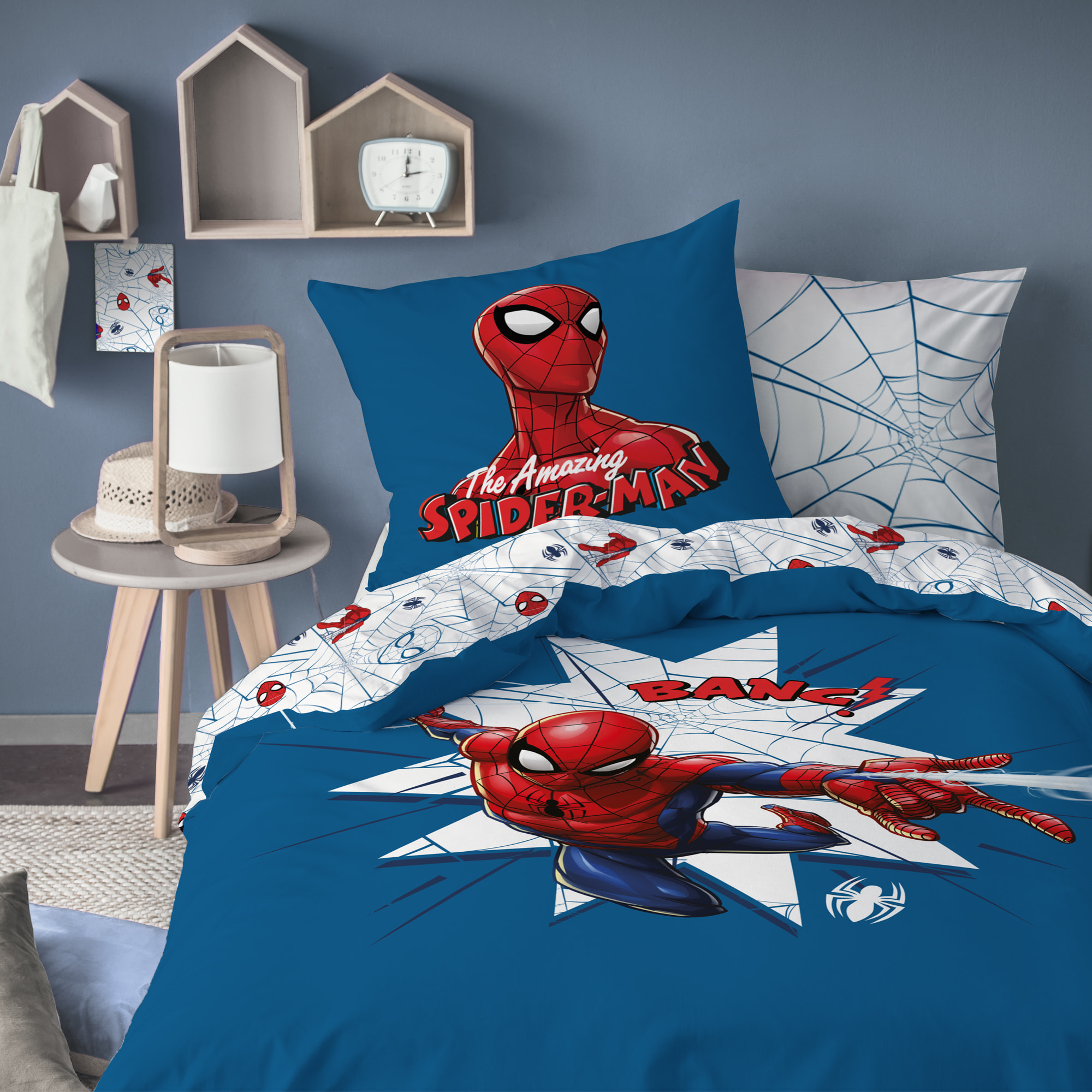 Parure de lit imprimée 100% coton, SPIDERMAN HOME JUMPING