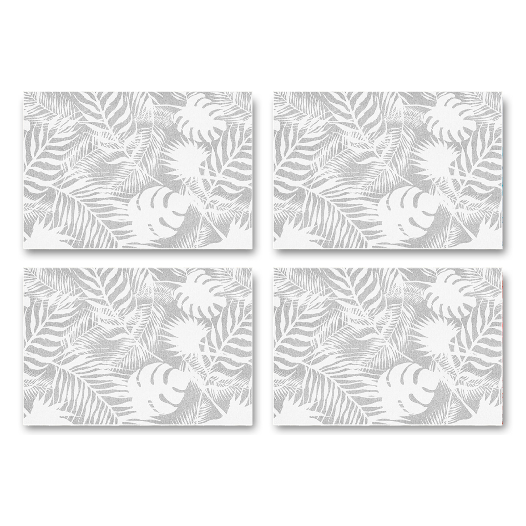 Set de 4 individuales de vinilo CERAMIKO, Ramas gris 4u-30x45 cm