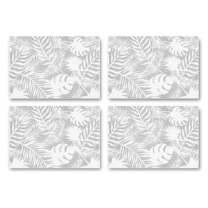 Set de 4 individuales de vinilo CERAMIKO, Ramas gris 4u-30x45 cm