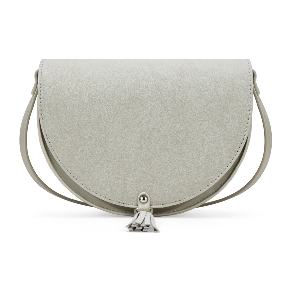 Bolso bandolera piedra con solapa y flecos