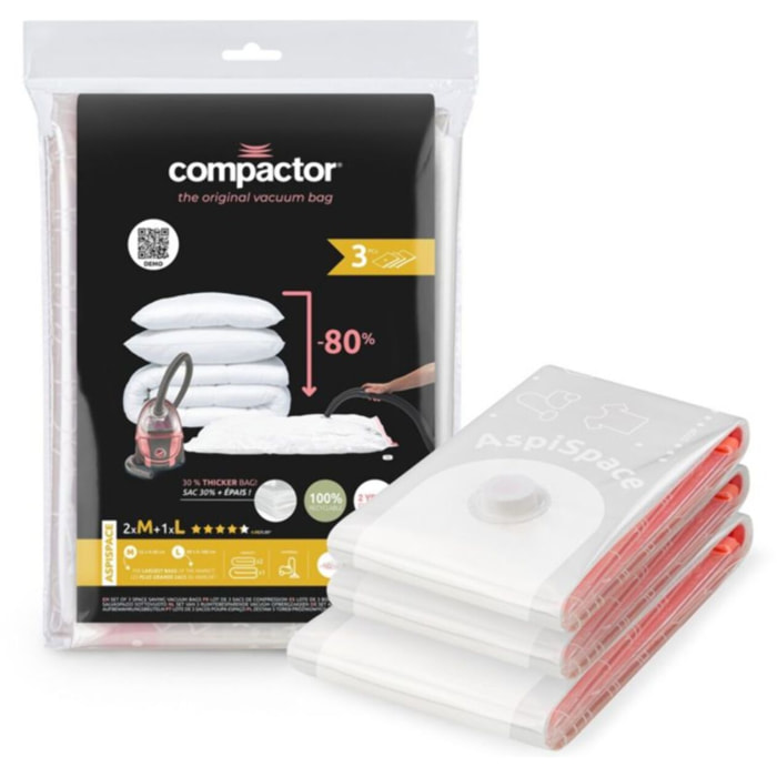 Housse COMPACTOR de compression x3