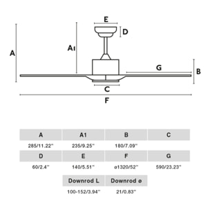 LUZON L Ventilatore a soffitto  bianco