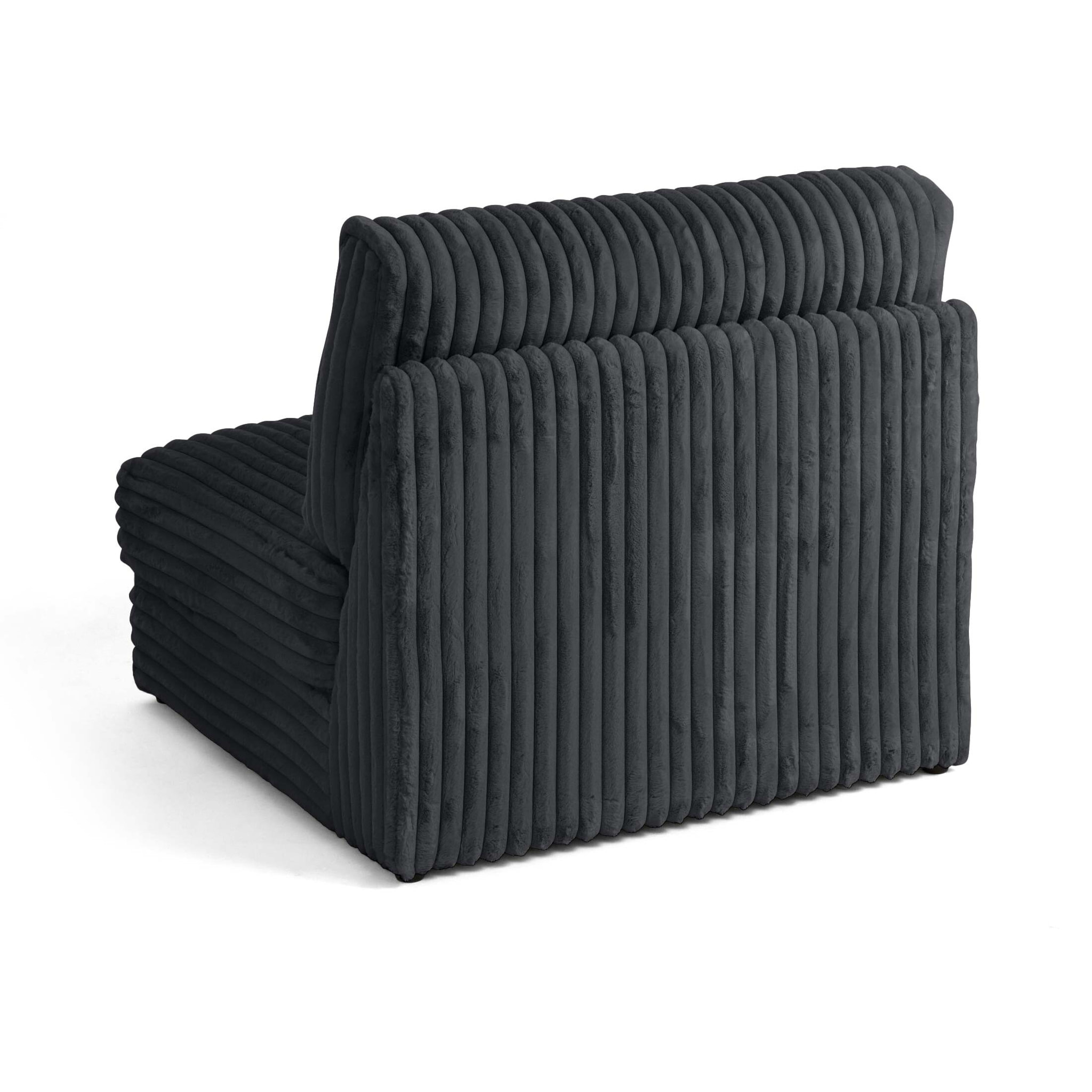 Jasper - module d'assise - en fausse fourrure côtelée - Gris Anthracite