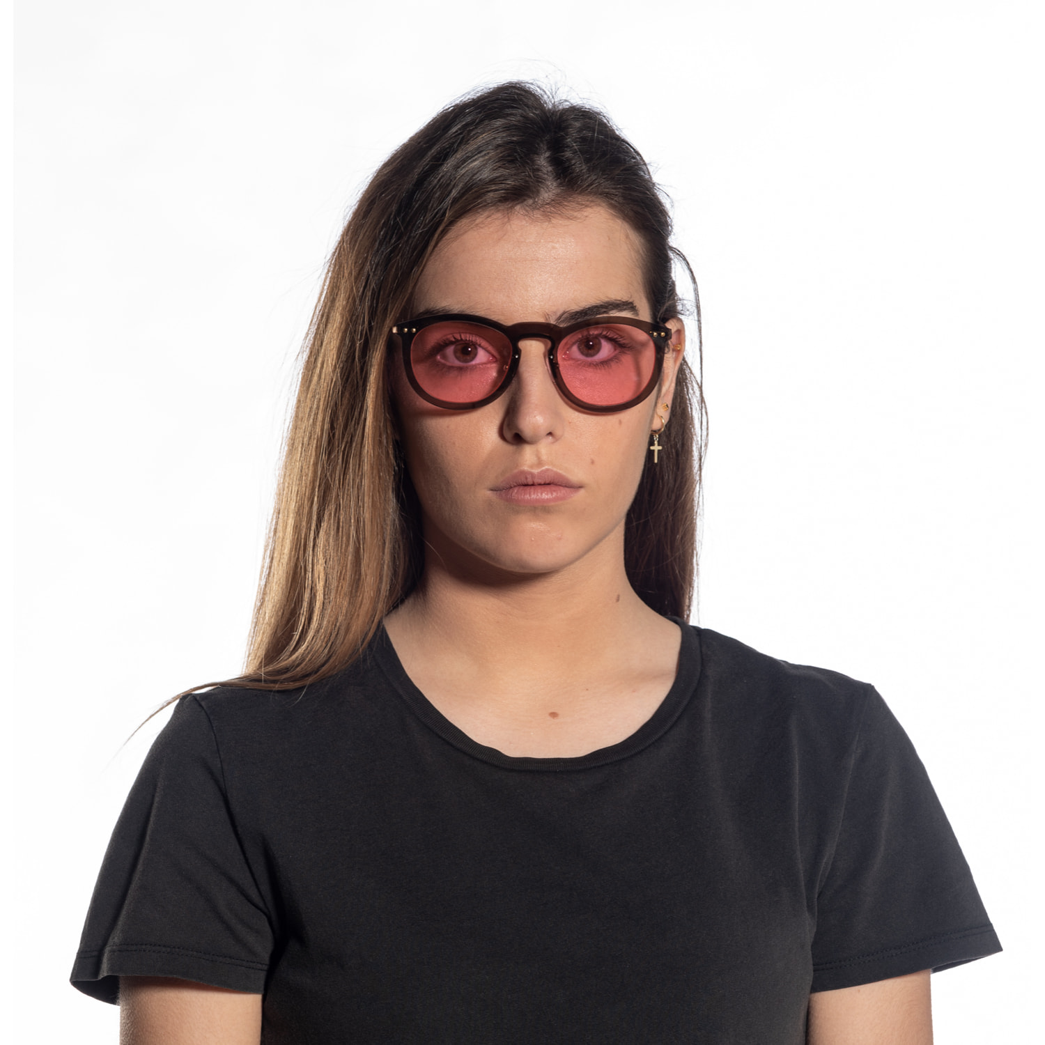 Gafas de sol PALO ALTO HELSINKI - Marrón transparente / Rosa y patillas de metal dorado mate con patillas doradas