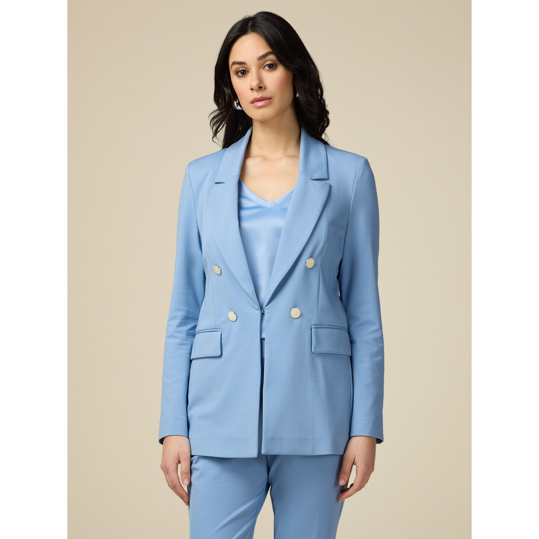 Oltre - Blazer de punto milano - Light - blue