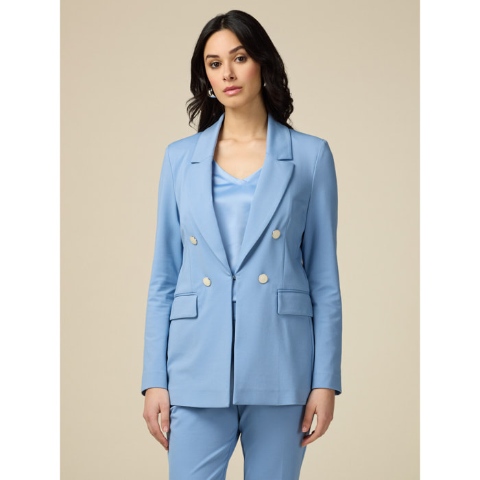 Oltre - Blazer de punto milano - Light - blue