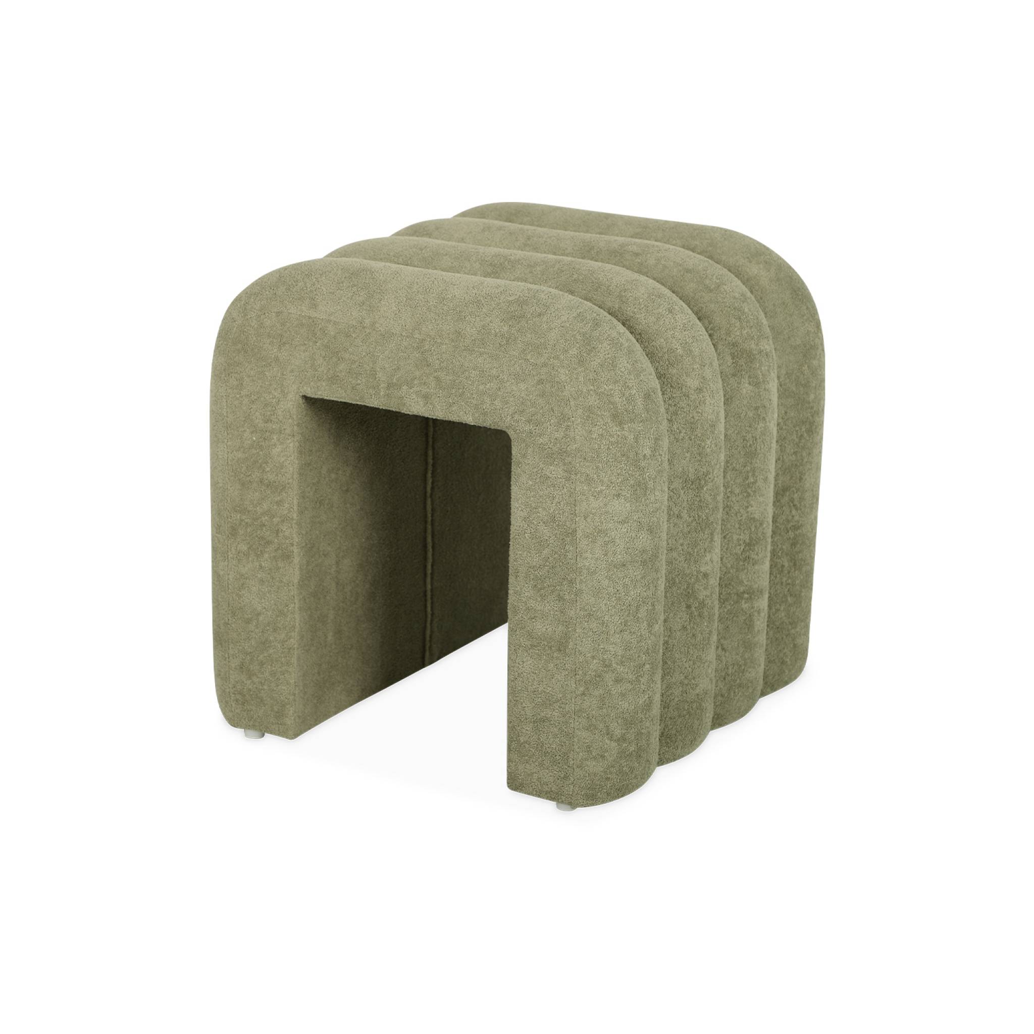 Set de 2 poufs contemporains en tissu vvert