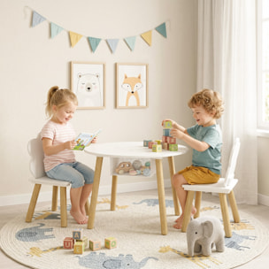 Ensemble table chaises enfant style nordique avec rangement