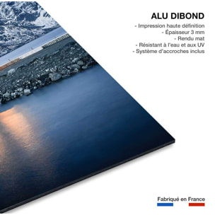 Paysage hiver rorbu à la tombée de la nuit  Tableau alu Dibond