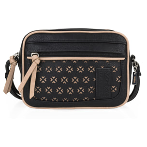 Bolso Bandolera Mujer Sint/Pu Skpat Crosses Negro-Taupe