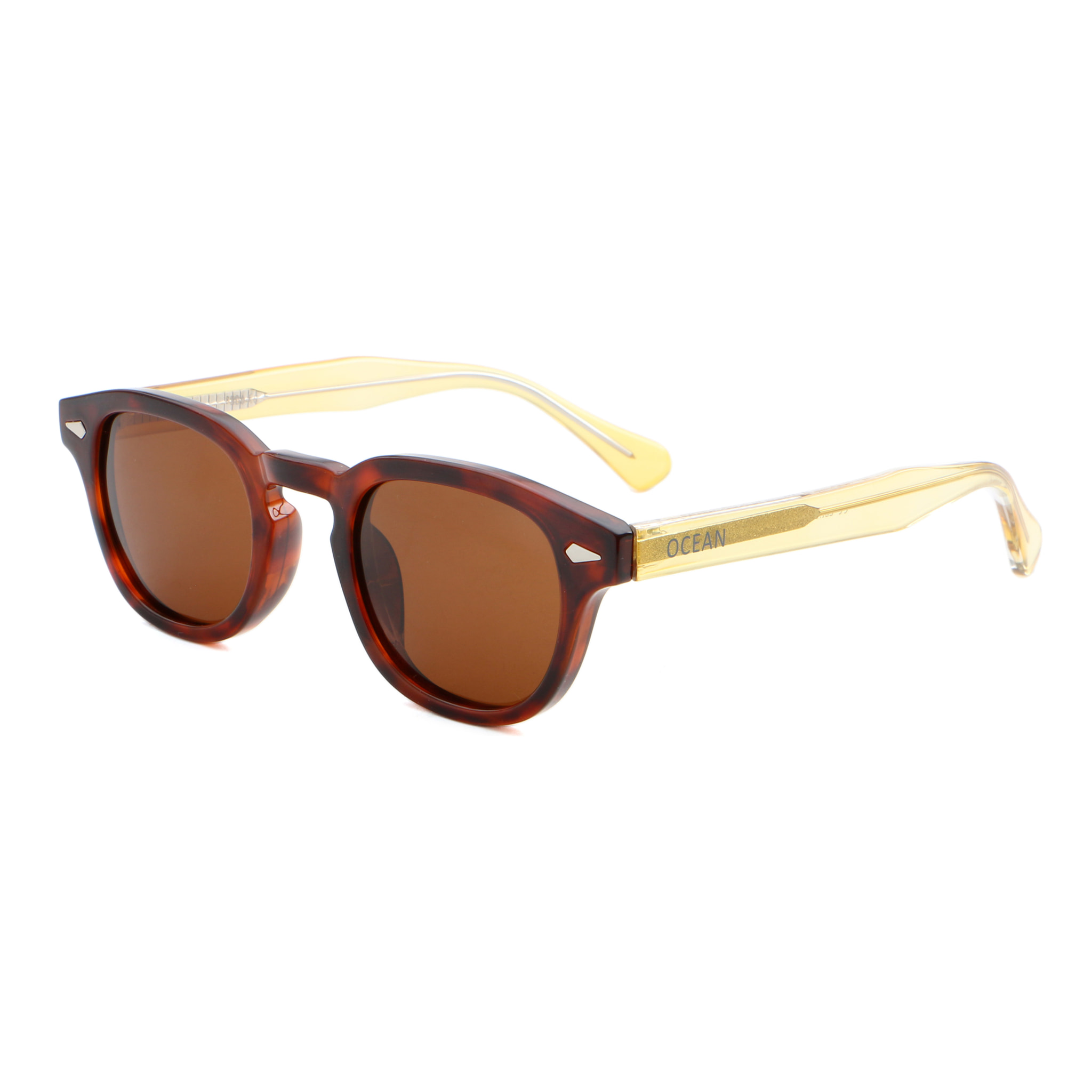 Gafas de sol OCEAN HAMPTON - Habana dark con patilla champagne / Marrón