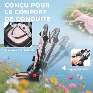 Tricycle évolutif pliable réglable 6 en 1 rose