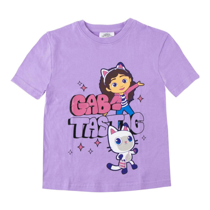 Camiseta Corta Gabby's Dollhouse - Color Morado