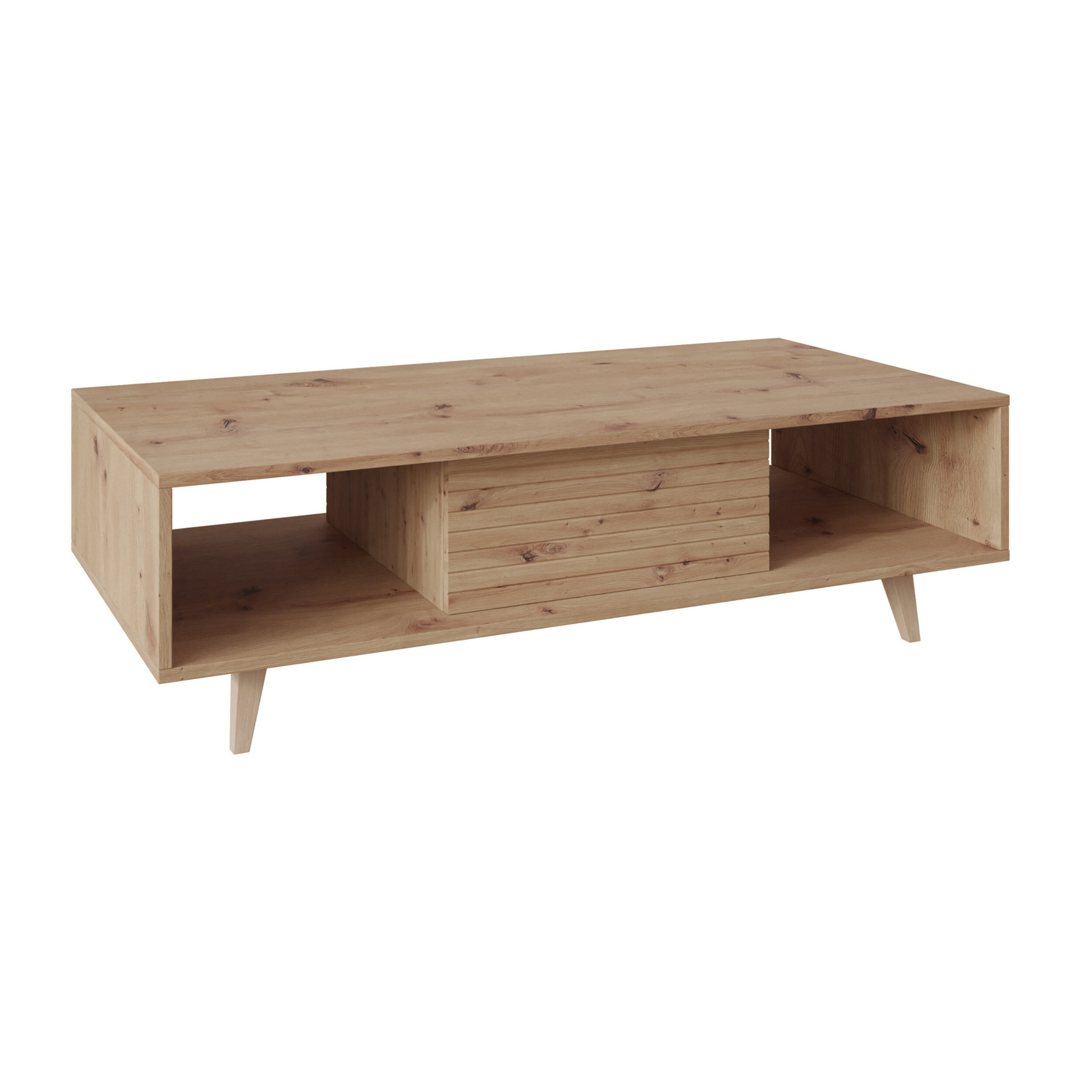 Diego - table basse - effet bois - 2 niches - 120 cm - Bois