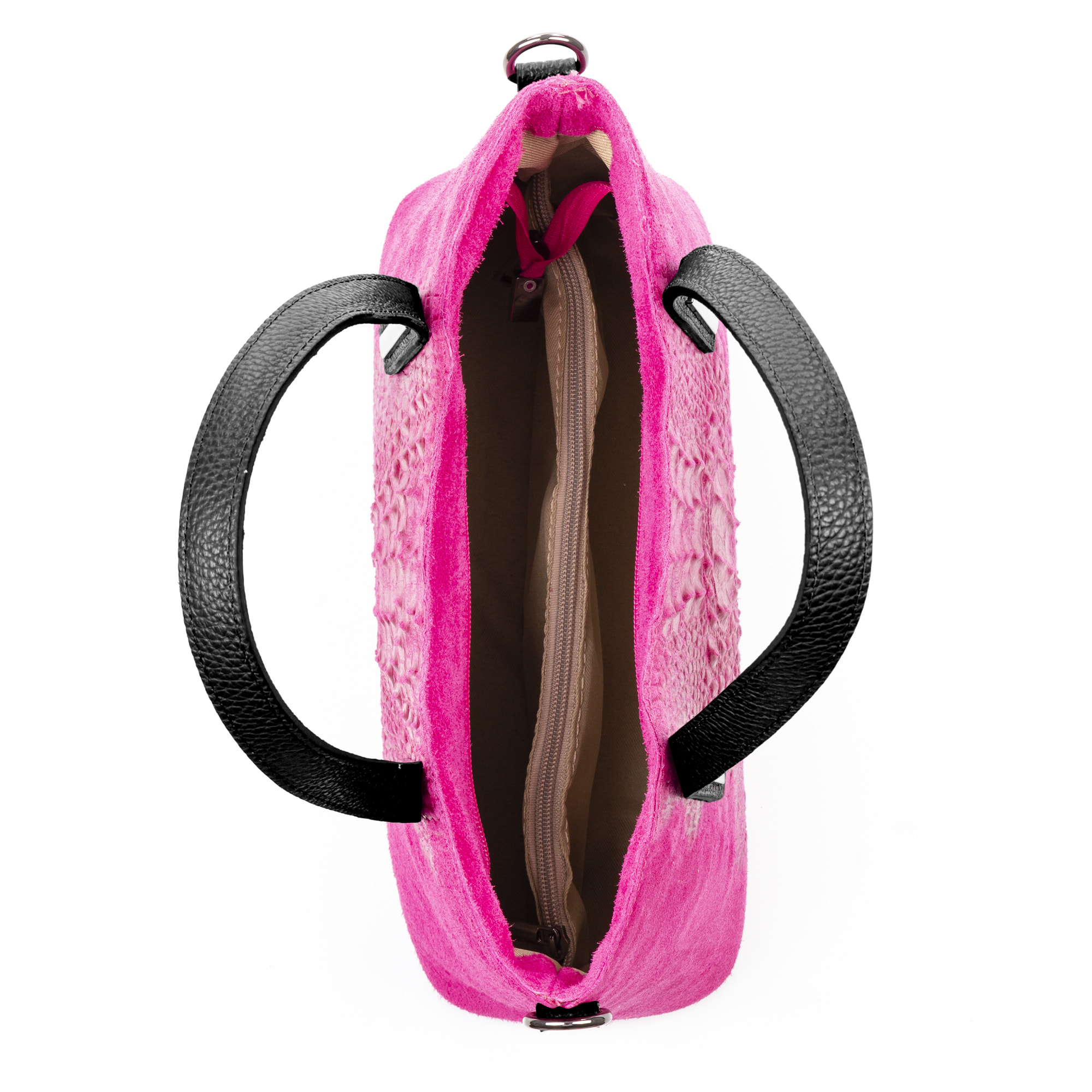 Fiesole borsa tote Donna. Pelle autentica Camoscio Incisa Coccodrillo.