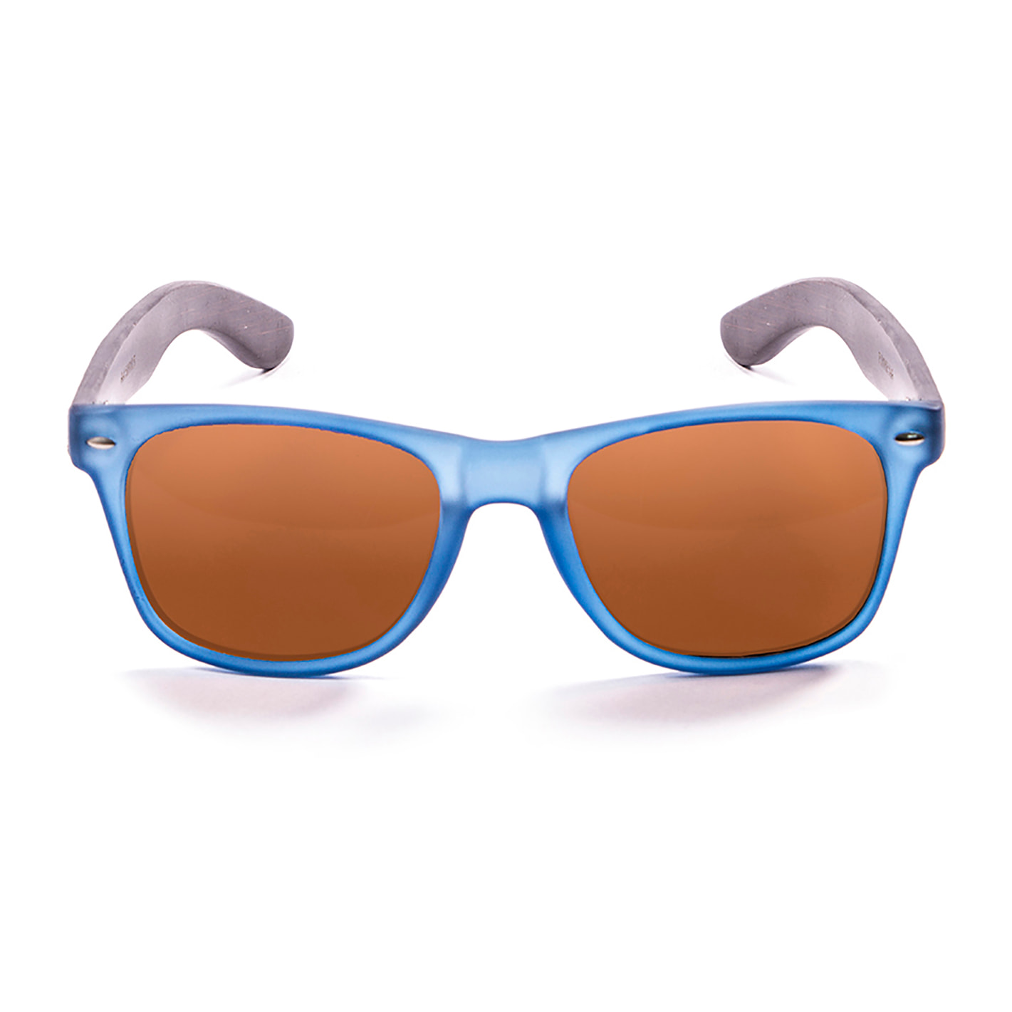 Gafas de sol OCEAN BEACH WOOD - Patilla marrón bambú con montura azul transparente / Marrón