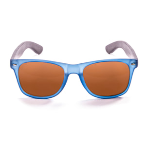 Gafas de sol OCEAN BEACH WOOD - Patilla marrón bambú con montura azul transparente / Marrón