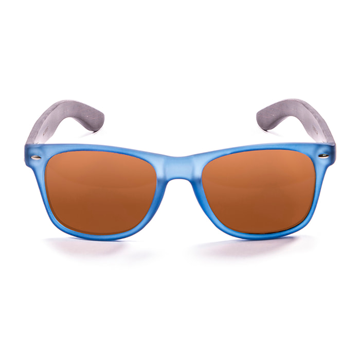 Gafas de sol OCEAN BEACH WOOD - Patilla marrón bambú con montura azul transparente / Marrón