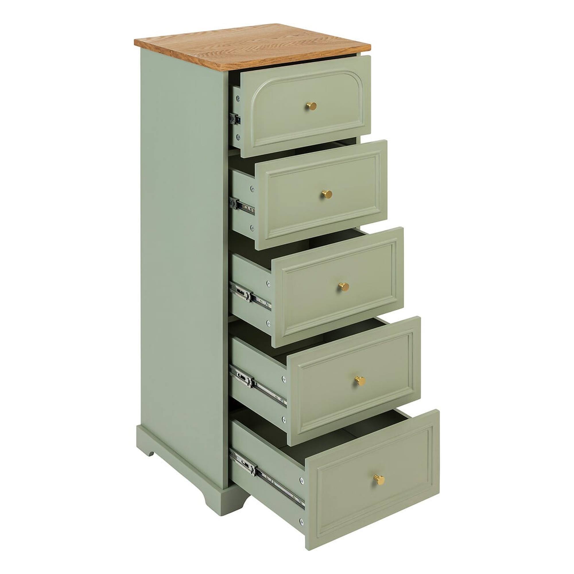 Mohea Chiffonier verde celadón 5 cajones