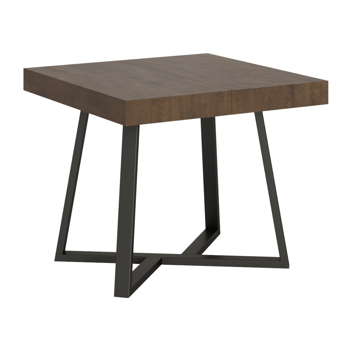 Mesa extensible 90x90/194 cm Zeplir nogal patas antracita