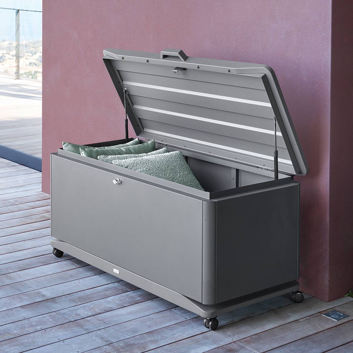 Coffre de rangement 450L Alumia gris graphite en aluminium