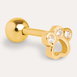 Pendiente Suelto Mini Paw Plata Baño Oro