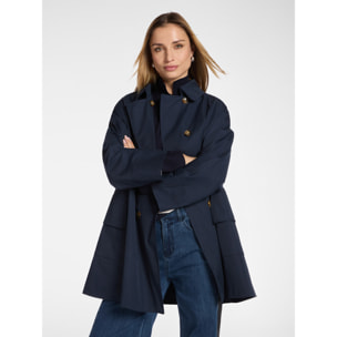 Elena Mirò - Trench doppiopetto in gabardine - Blu