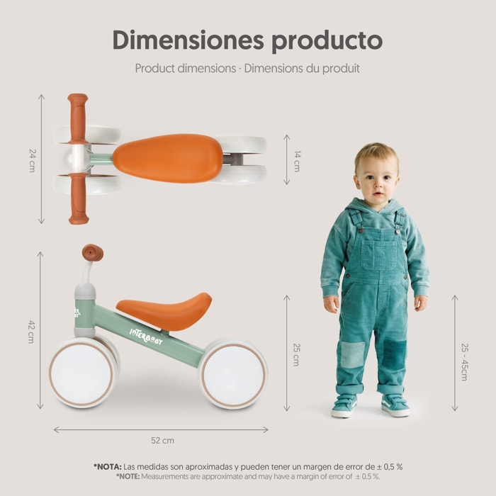 Bicicleta de Equilibrio sin Pedales en Verde