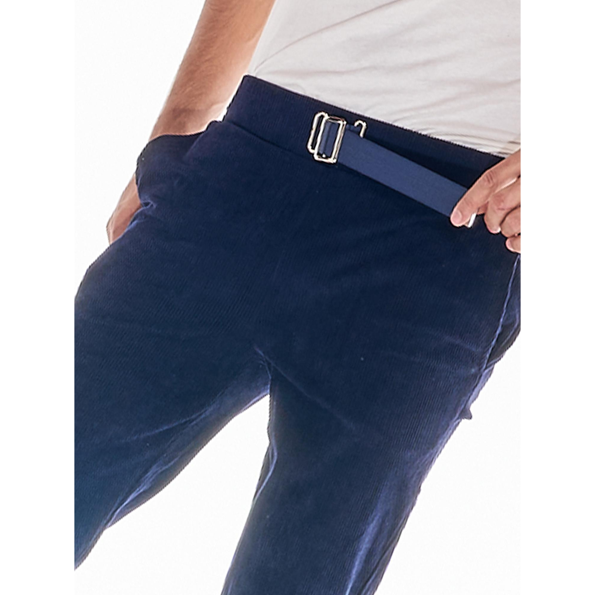 Pantaloni uomo con costina elastica in velluto Neutrals