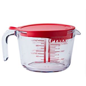 Verre doseur PYREX mesureur 1L + couvercle Classique