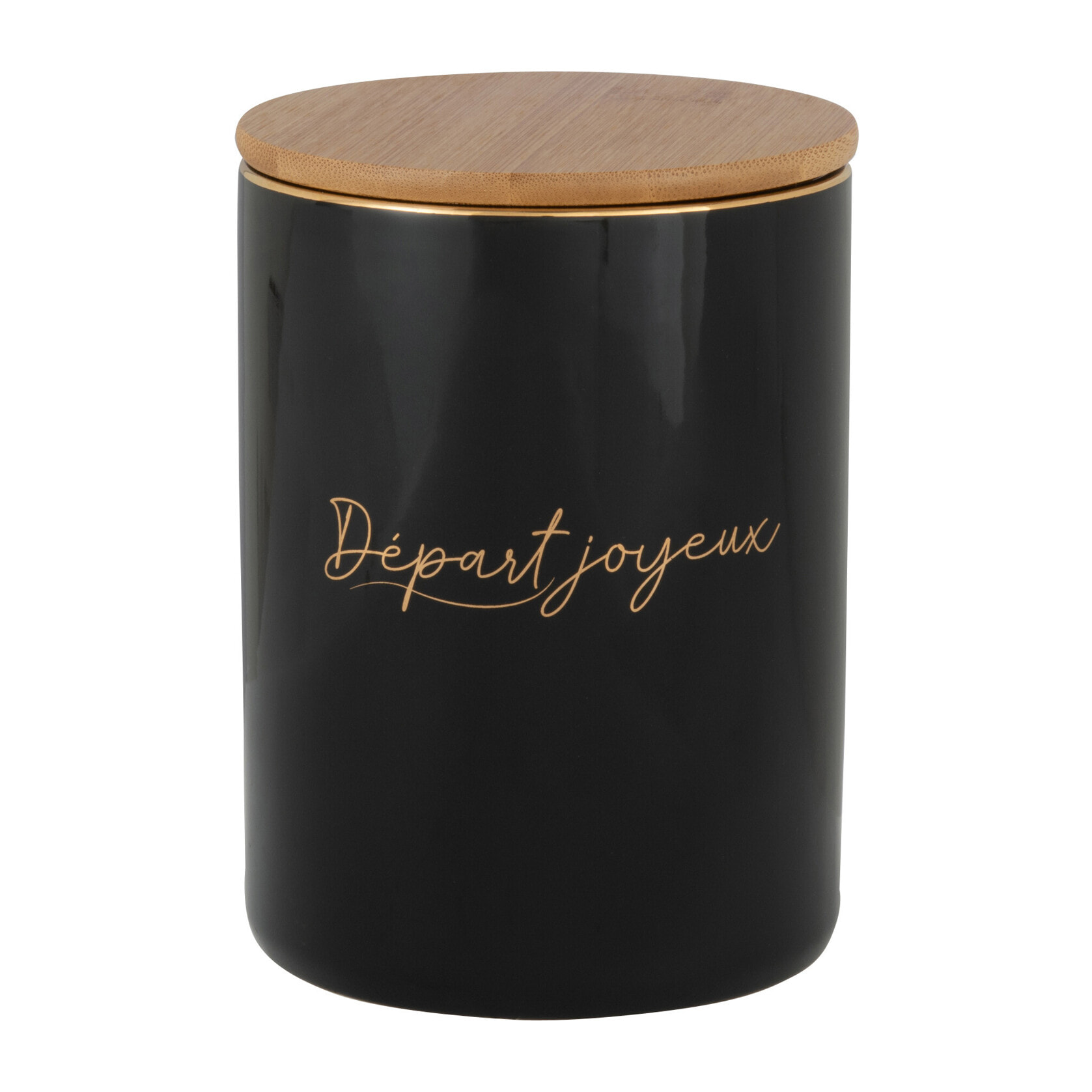 J-Line pot de conservation - porcelaine - noir/or