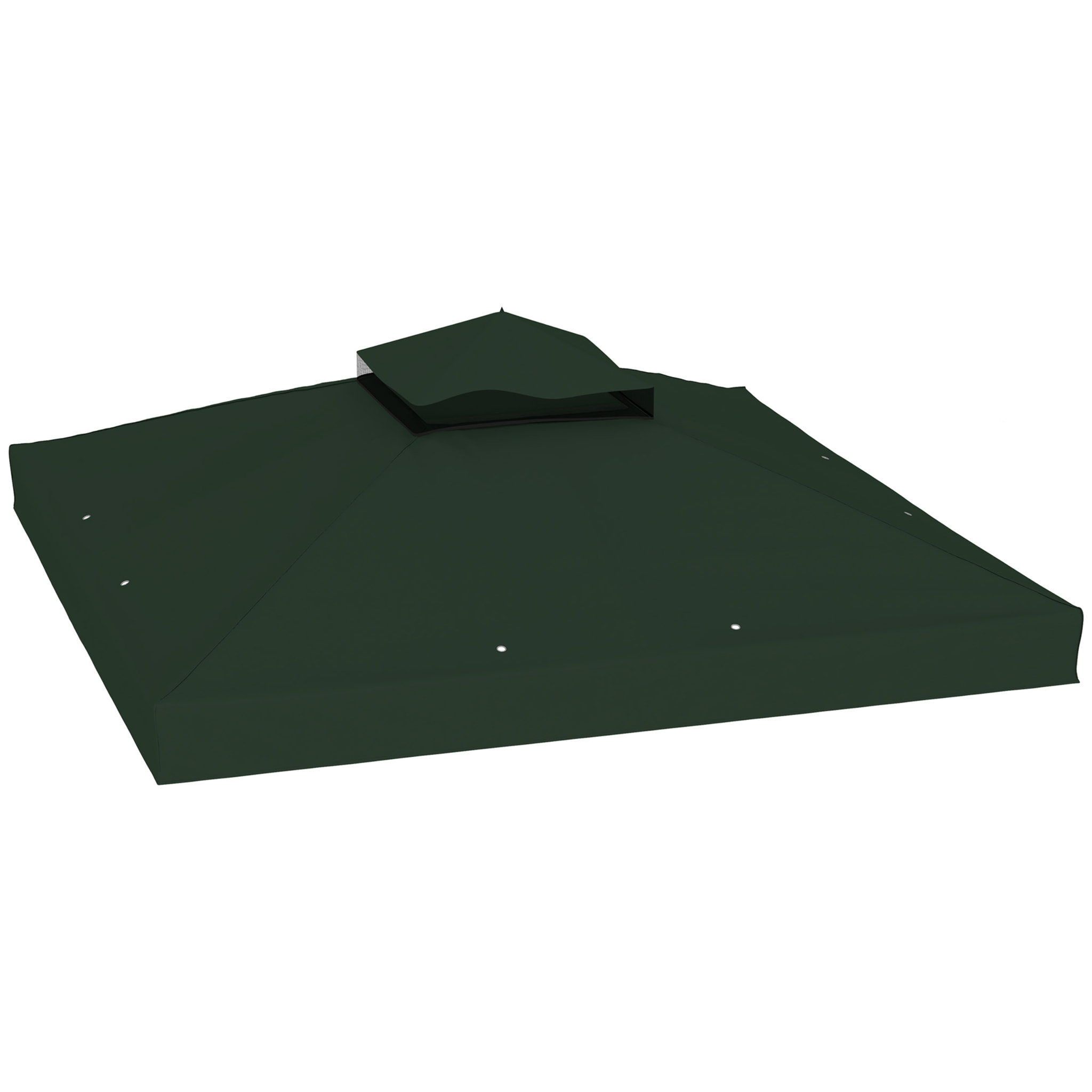 Techo de Repuesto para Cenador 3x3 m Cubierta de Repuesto 370g/ãŽ¡ con Techo Doble con Mosquitera Protección UV 30+ Toldo de Recambio para Pabellón Gazebo Verde