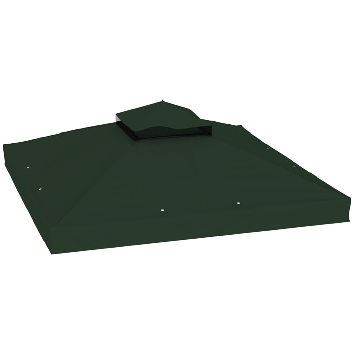 Techo de Repuesto para Cenador 3x3 m Cubierta de Repuesto 370g/ãŽ¡ con Techo Doble con Mosquitera Protección UV 30+ Toldo de Recambio para Pabellón Gazebo Verde