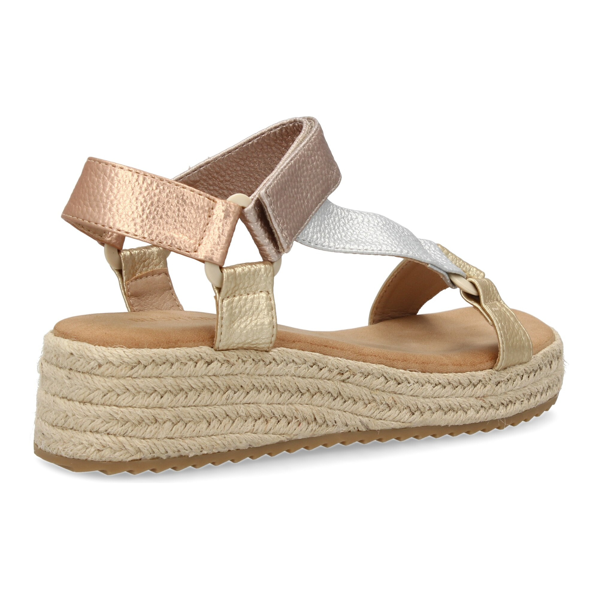 Sandalias planas de yute para mujer, diseño moderno y elegante, comodas con cierre autoadherente