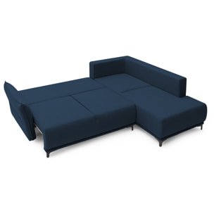 Arya - canapé d'angle convertible - avec coffre - 5 places - style contemporain - droit - Bleu