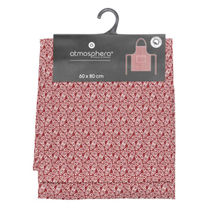 Tablier imprimé "Olia" - rouge - coton 60x80 cm