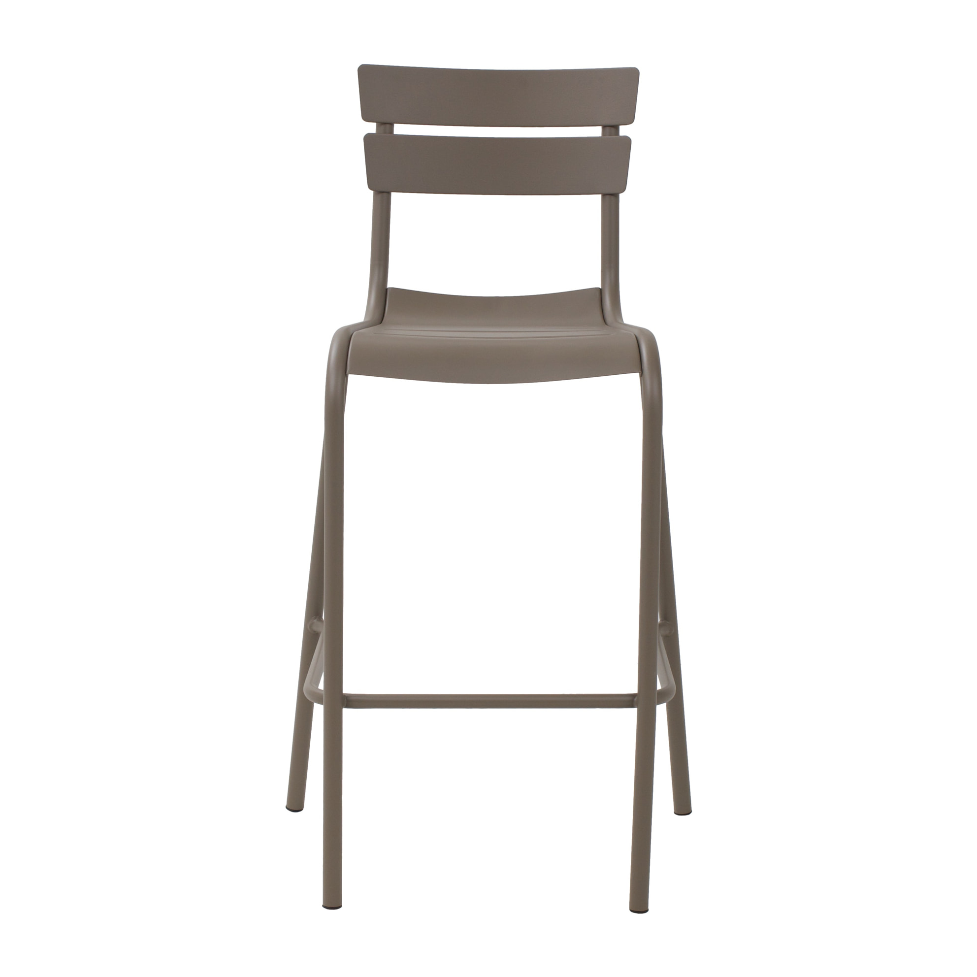 Set 2 sgabelli impilabili in metallo colore beige