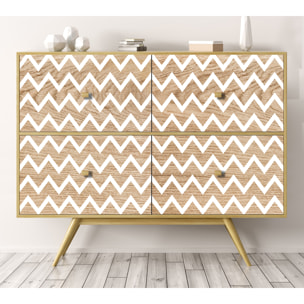 Stickers adhesivos de CERAMIKO - blanco y madera 65x100