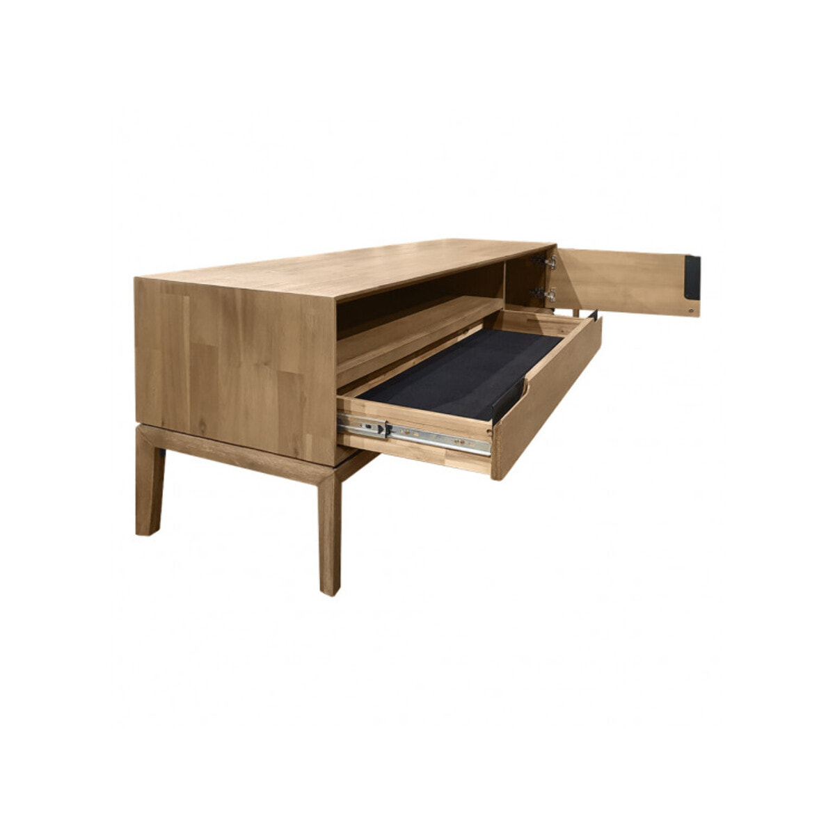 Meuble TV avec rangements en bois d'acacia - AMALFI