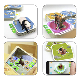 Fancy Zoo. Cartas educativas de animales de realidad aumentada. Observa y aprende con animales en 3D. Aplicación para Android e iOS.