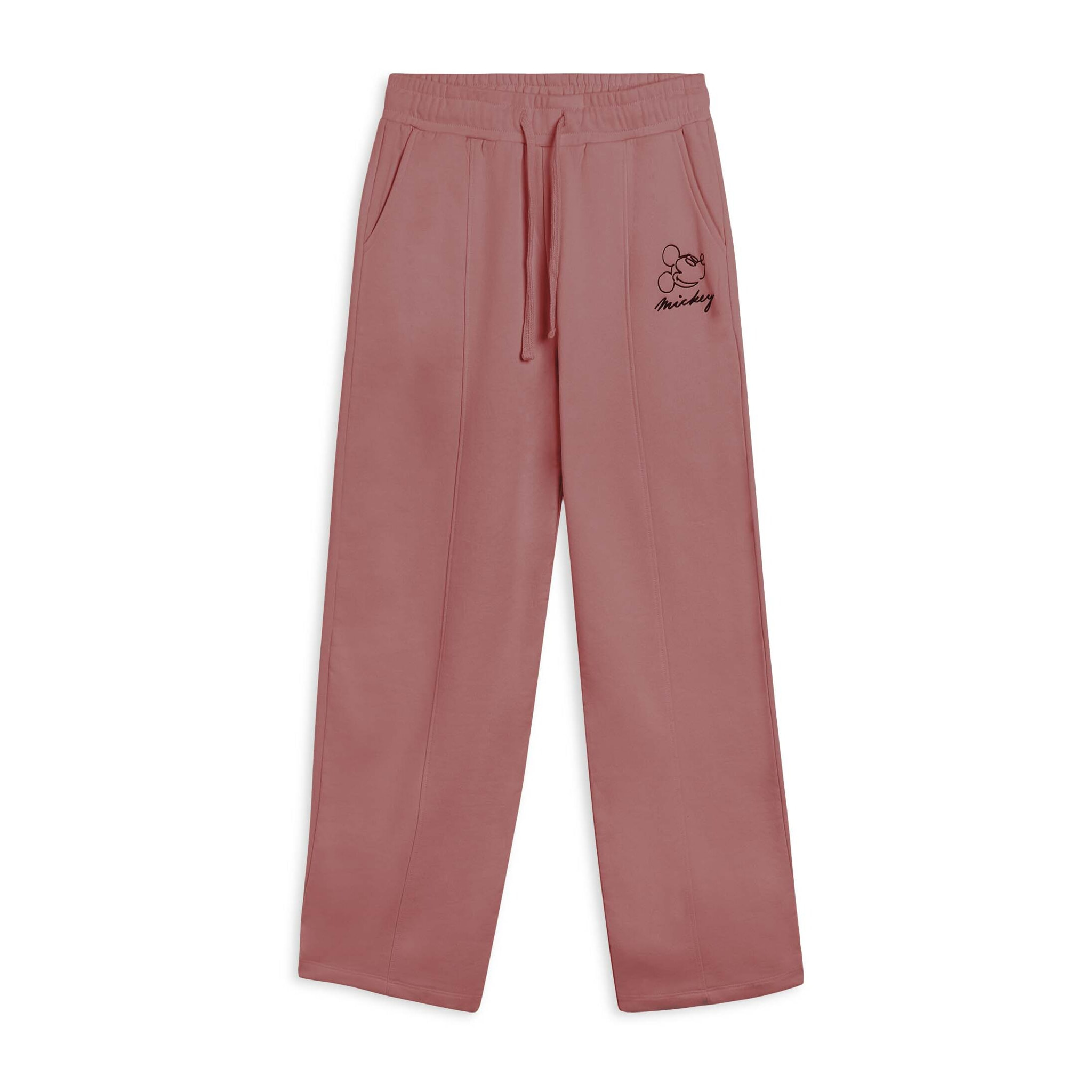 Pantaloni wide leg da donna con ricamo Mickey