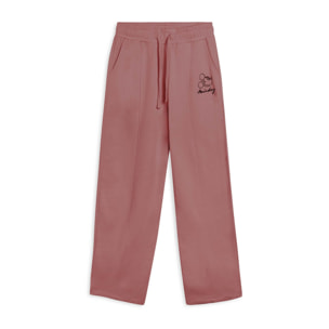 Pantaloni wide leg da donna con ricamo Mickey