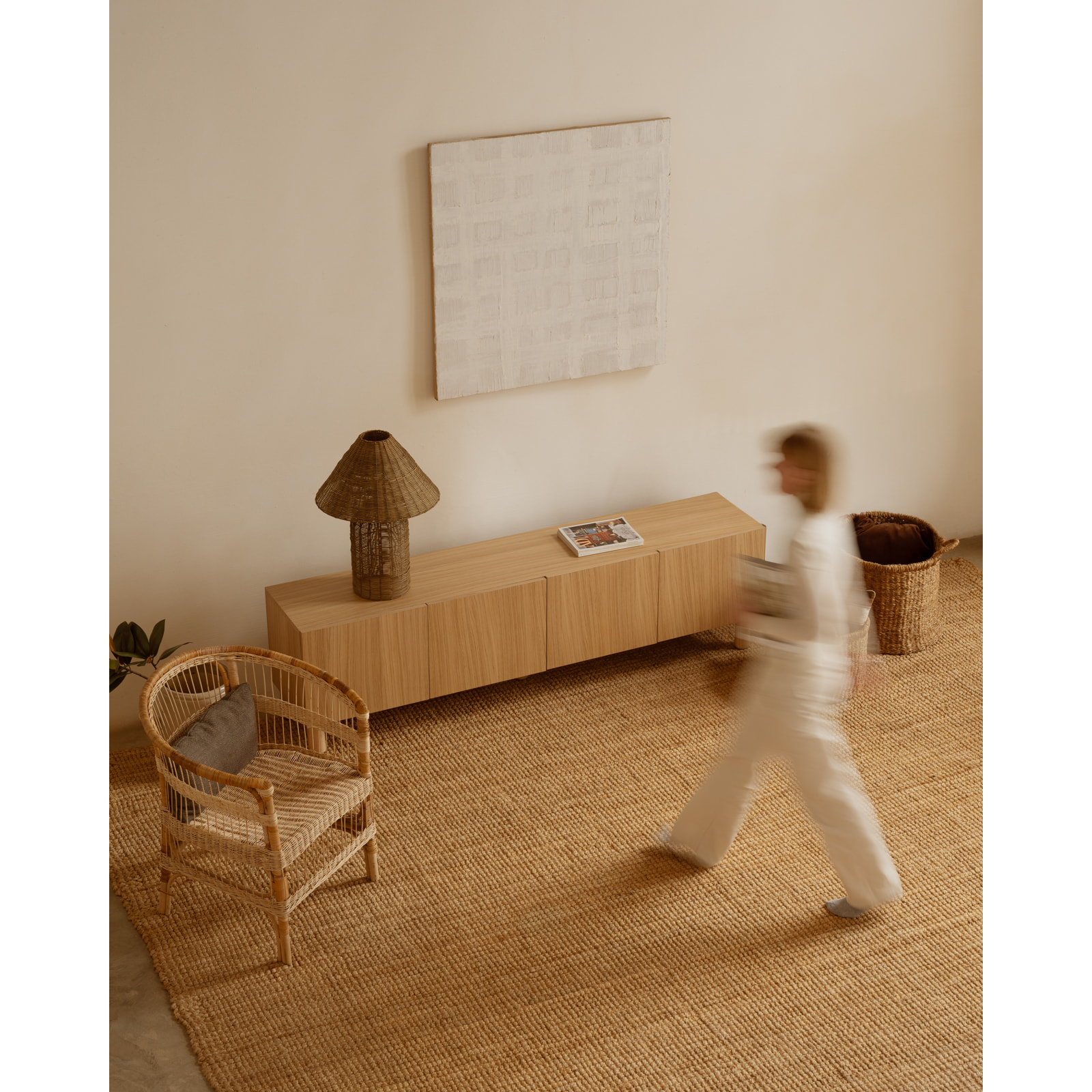 Mueble TV de chapa de madera de roble natural en varias medidas