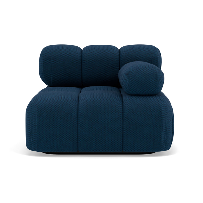 Ruby - module d'assise droit en velours texturé - Bleu