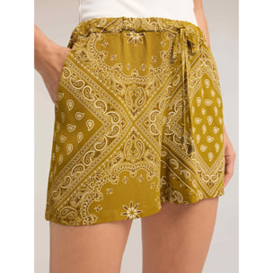 Motivi - Shorts con stampa in twill misto lyocell - Verde militare
