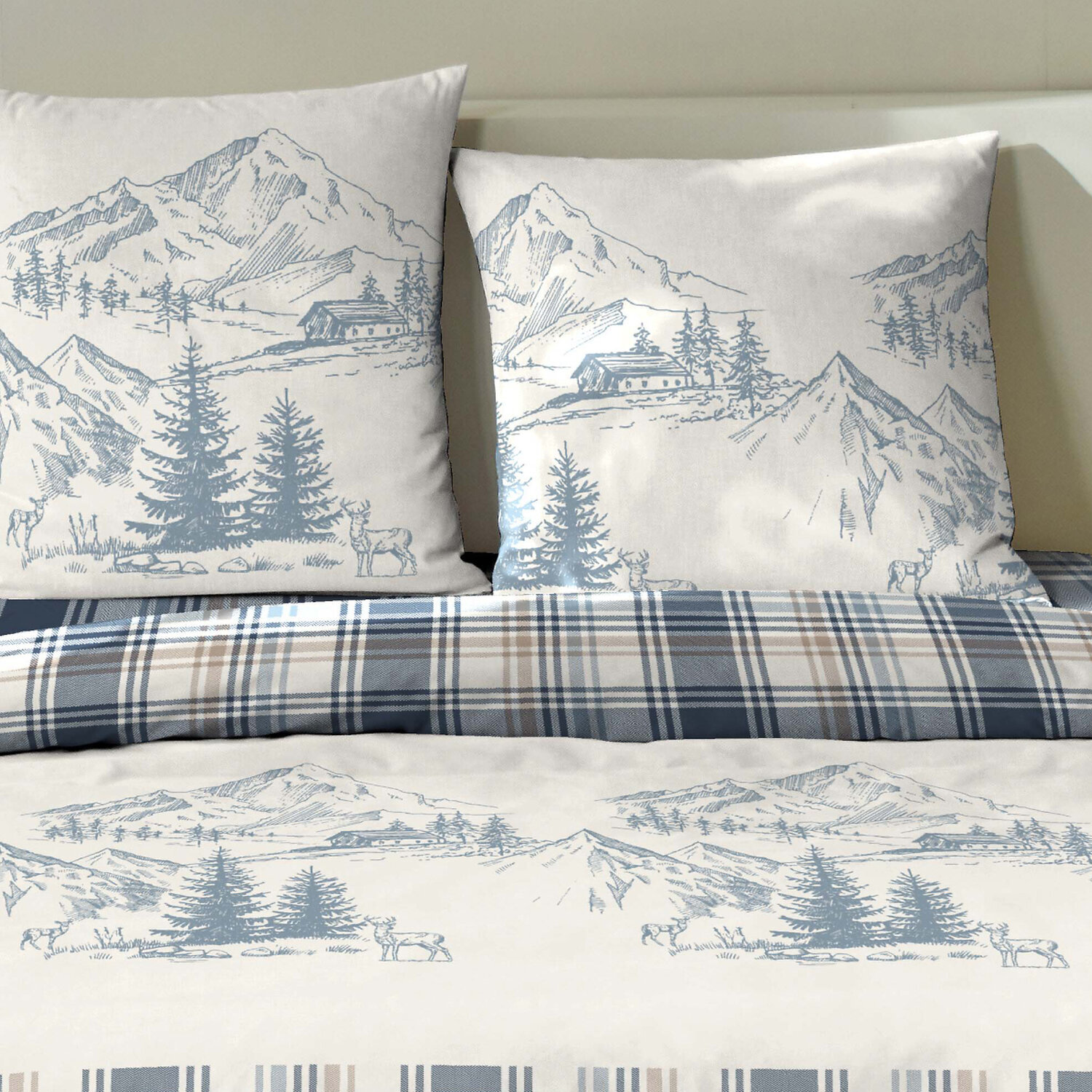 Parure + taies 100% flanelle de coton Monty