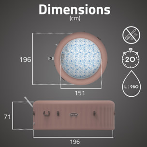 Bestway Spa gonflable rond Lay-Z-Spa Hawaii Smart AirJet EnergySense avec WiFi 4-6 personnes