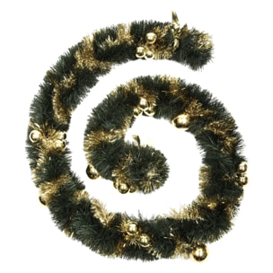 Guirlande de Noël verte boules or D10 x 270cm