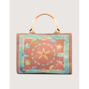 Bolso de Mano Azul y Salmón - Estrella Mar